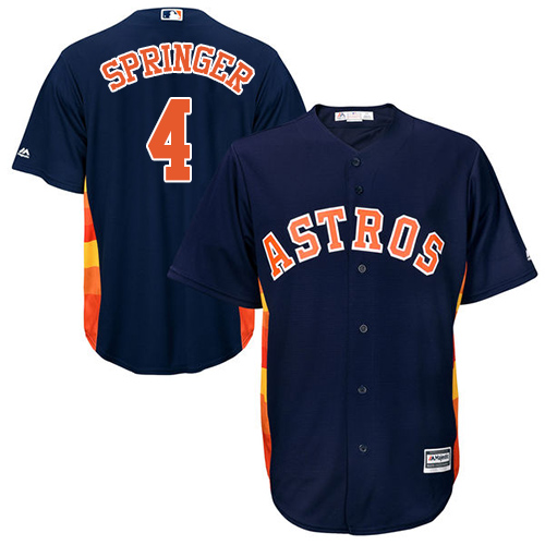 Astros #4 George Springer Navy Blue Cool Base Stitched Youth MLB Jersey